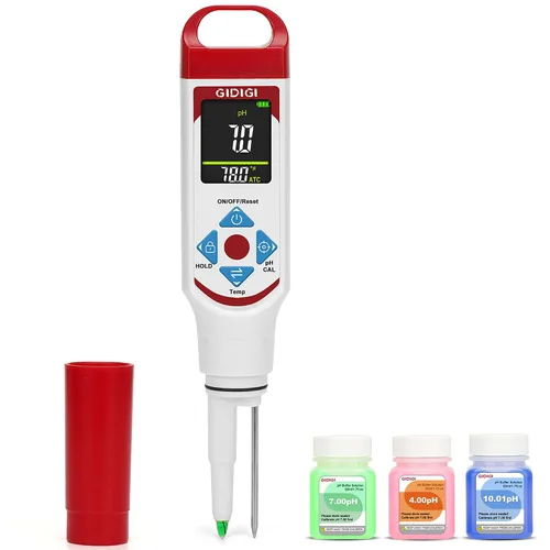 Vista 7 de Medidor de pH Digital Electrónico para Alimentos Probador de pH para Fermentación Kits de Solución de Calibración de Tampón de pH de 3*50ml Sonda