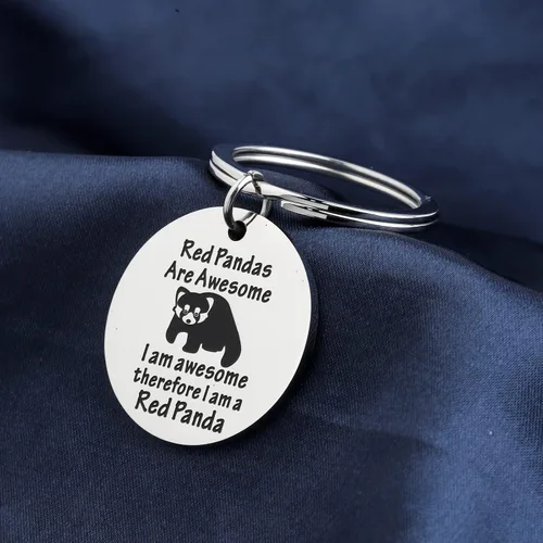 Vista 2 de Llavero de panda rojo, regalo temático de animales, bonito regalo de panda rojo, joyería para los amantes de los pandas rojos
