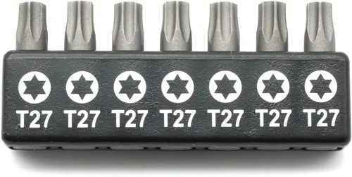 Vista 17 de TMAX Juego de puntas de destornillador de cabeza de estrella T6 Torx de 25 piezas, acero S2 de 6 puntos T-6 puntas de inserción de destornillador
