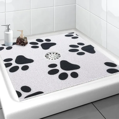 Vista 14 de Tapete de Ducha Cuadrado Extra Grande, Yonala 36 x 36 Pulgadas Tapetes de Ducha Elegantes Antideslizantes para Interior de Ducha con Orificio