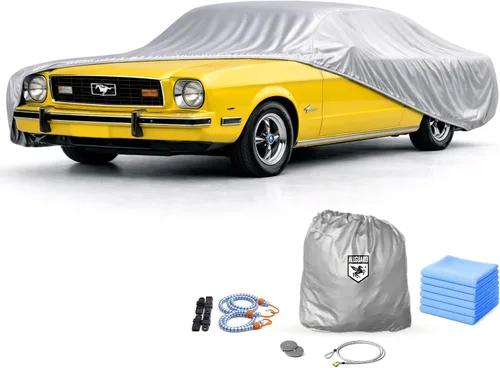 Vista 21 de Funda de coche para Ford Mustang 1ª generación (1964-1973), resistente a los arañazos, cubierta de interior de satén negro, material ultra suave