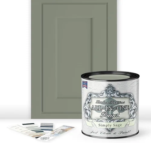 Vista 90 de Pintura TODO EN UNO, Abbey (gris cálido), Muestra de 8oz - Pintura duradera para gabinetes y muebles. Imprimación y capa superior incorporadas,