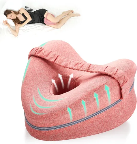 Vista 11 de BEAUTRIP Almohada de rodilla para dormir de lado, almohadón de espuma viscoelástica con contorno de cuña, cojín de apoyo con funda lavable