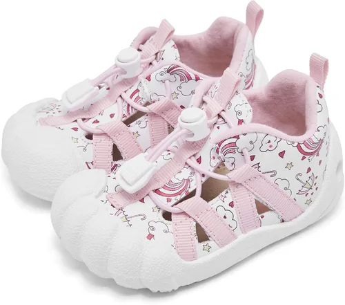 Vista 7 de Engtoy Zapatos de calcetín para bebés, zapatos para caminar para niños y niñas, zapatillas de cinco dedos cerrados, sin cordones