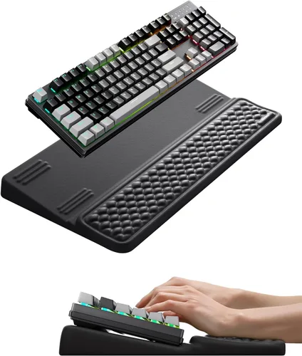 Vista 10 de Vaydeer Reposamuñecas de teclado mediano para computadora, soporte de teclado de espuma viscoelástica suave con soporte de muñeca para teclado