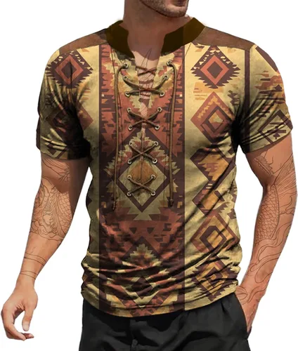Vista 17 de Camisas de verano para hombres, básicas, de talla grande, para playa, suaves, sueltas, informales, para descansar, al aire libre, con cordón