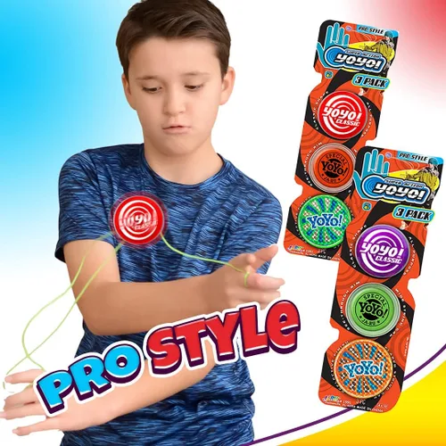 Vista 5 de JA-RU Yoyo - Paquete profesional de yoyos (1 paquete de 3) juguetes antiestrés divertidos de calidad para niños y adultos, relleno de relleno
