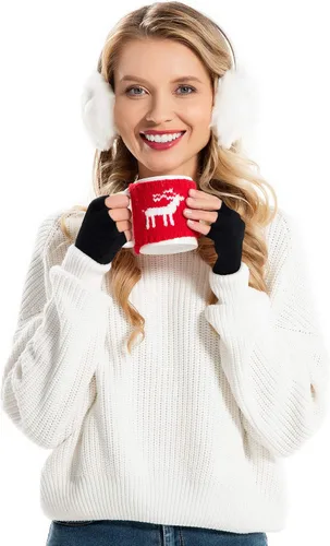 Vista 7 de Guantes sin dedos para mujer, guantes de medio dedo de invierno, elásticos, sin dedos, unisex