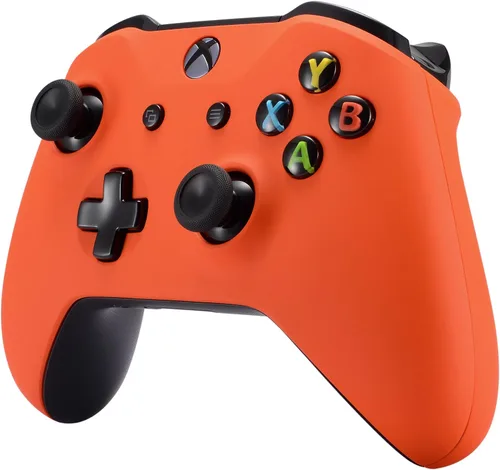 Vista 6 de eXtremeRate Soft Touch Top Shell Front Housing Faceplate Replacement Parts with Side Rails Panel for Xbox One X S Controller (Orange)