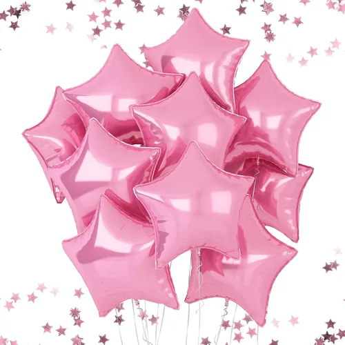 Vista 13 de Globos de estrellas rojas, azules y negras, globo de papel de aluminio de 18 pulgadas para helio, paquete de 10 globos rojos y azules, globo de Negro