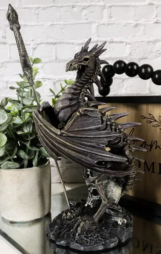 Vista 9 de Ebros Necromancy Litche Blade Ruth Thompson - Estatua de dragón con hoja abrecartas de dragón de 10 pulgadas de alto, colección de la serie