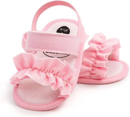 Vista 3 de Sandalias de verano para bebés, niños y niñas, para fiesta, boda, vestido de boda, zapatos planos para recién nacidos, zapatos de cuna para primeros