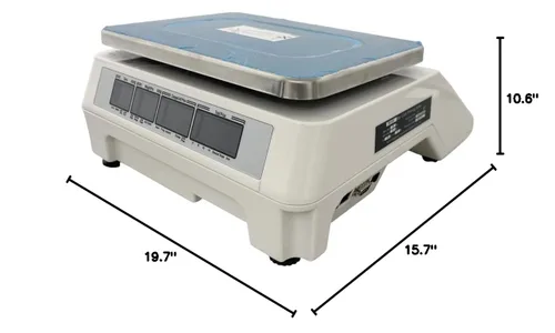 Vista 10 de INTBUYING Escala de computación de precios digitales Comida comercial Carne Escala de fruta Escala de cinco ventanas sin poste Impresora térmica
