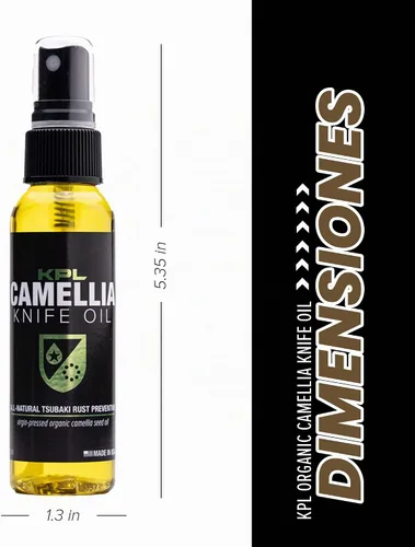 Vista 3 de Knife Pivot Lube Aceite de cuchillo de camelia para cuchillas - Tsubaki, aceite de afilado para limpieza y cuidado de cuchillas - Botella de spray