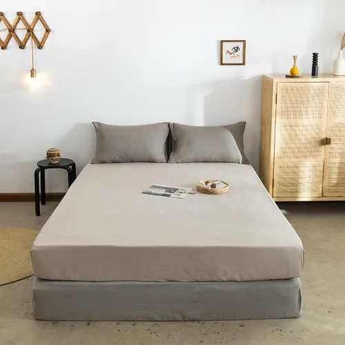 Vista 10 de FCLDESHOP Sábana bajera ajustable de algodón suave de color liso, protector de colchón antideslizante para habitación de huéspedes de hotel
