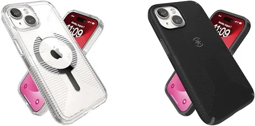 Vista 10 de Speck Funda delgada transparente para iPhone 13 Pro Max, protección contra caídas, compatible con carga inalámbrica, antiamarilleo