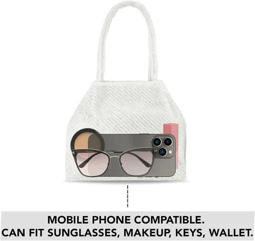 Vista 5 de Aheli Potli - Bolsas de noche para mujer, bolso étnico de novia con cordón (P68), Oro