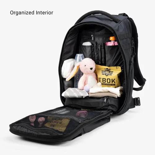 Vista 7 de Tactical Baby Gear Mochila táctica diaria para pañales para papás, incluye cambiador, correas de cochecito, toallitas integradas y bolsa enfriadora