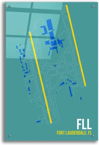 Vista 9 de Epic Art 'FLL Airport Layout' by O8 Left, Acrylic Glass Wall Art, 12"x16