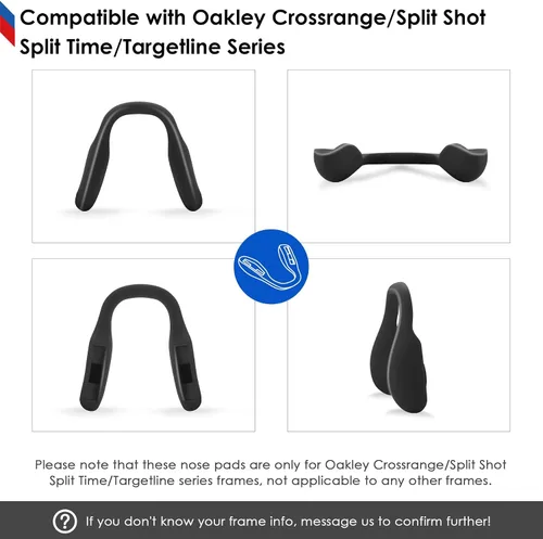 Vista 5 de BLAZERBUCK Pieza de almohadillas de nariz de repuesto para Oakley Crossrange OO9361/Split Shot OO9416/Split Time OO4129/Targetline OO9397 Negro +