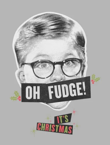 Vista 2 de A Christmas Story Oh Fudge! Camiseta gris jaspeado para niño