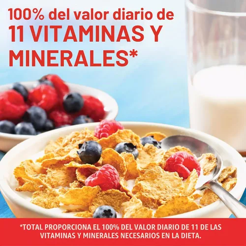 Vista 5 de Total Cereal de desayuno, 100% valor diario de 11 vitaminas y minerales, cereales integrales, 16 onzas