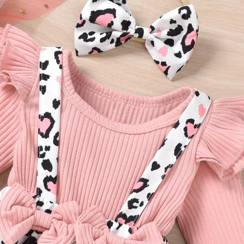 Vista 4 de Unutiylo Ropa de bebé recién nacida prematura con tirantes, traje de otoño e invierno, traje de manga larga con volantes