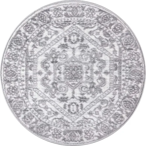 Vista 11 de Unique Loom Boston Collection - Alfombra de área con medallón (3 pies 3 pulgadas, redonda, blanco/gris)