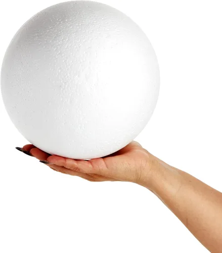 Vista 6 de Juvale Sphere Craft - Bolas de espuma de poliestireno blanco de 7.5 pulgadas, paquete de 2 unidades para proyectos de bricolaje, centros de mesa