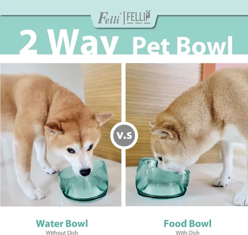 Vista 9 de Felli Oblik - Comederos elevados de acero inoxidable para perros pequeños de patas cortas, tazón de comida y agua, recipiente removible apto