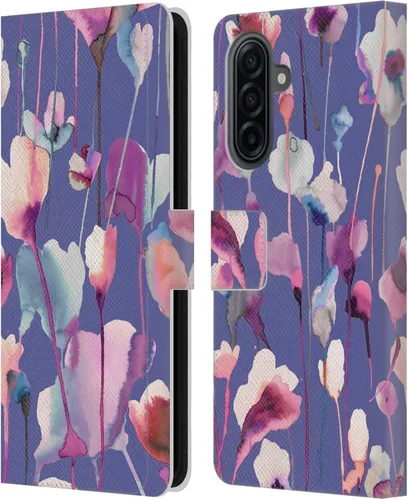 Vista 80 de Head Case Designs Officially Licensed Ninola Abstract Poppies Lilac Floral Leather Wallet Case Compatible with Samsung Galaxy A07 4G