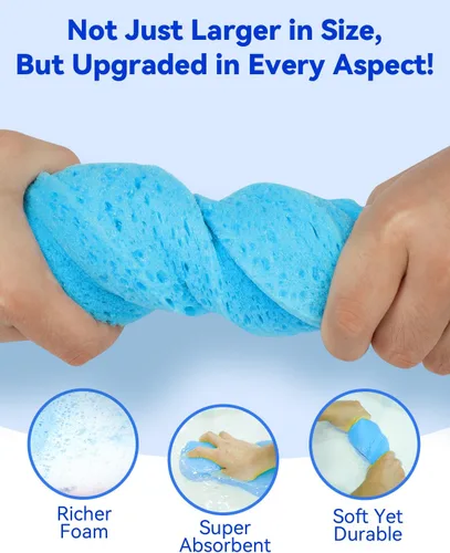 Vista 5 de Temede - Esponjas de lavado de auto, esponjas de limpieza de espuma multiusos grandes, paquete de 3 9.1" x 4.3" x 2.4", Extra Thick Cleaning