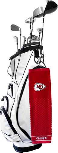 Vista 2 de Team Golf NFL Kansas City Chiefs Embroidered Golf Towel Embroidered Golf Towel, Checkered Scrubber Design, Embroidered Logo