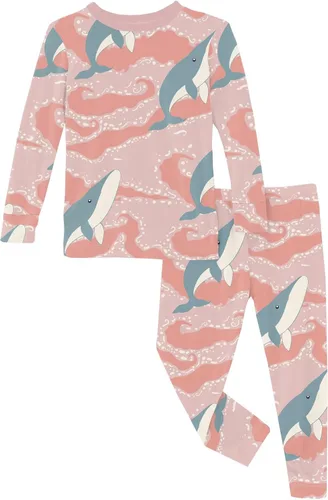 Vista 63 de KicKee Pants Conjunto de pijama de manga larga con estampado de piezas