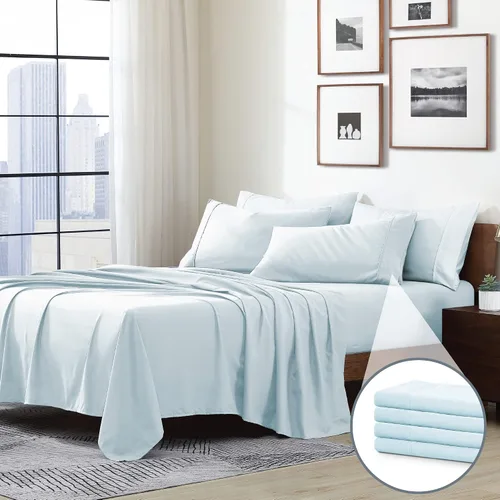 Vista 2 de Swift Home Juego de sábanas de microfibra Twin de 4 piezas (incluye 1 funda de almohada adicional), ultrasuave cepillado - extremadamente duradero