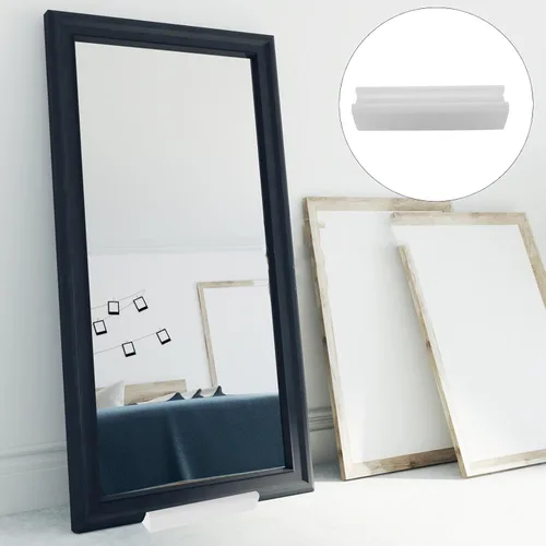 Vista 6 de Uonlytech Soporte de espejo de cuerpo completo de madera para espejo de cuerpo completo, soporte de pie para el hogar, 11.8 x 3.1 in