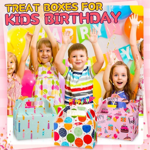 Vista 5 de Zhanmai Paquete de 36 Cajas de Golosinas para Fiesta de Cumpleaños de 6 Pulgadas, Cajas Gable de Favores de Fiesta Goodie Treats, Contenedor