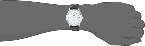 Vista 2 de Orient Reloj automático de acero inoxidable para hombre con correa de piel, marrón, 22 (Modelo FAC00005W0)