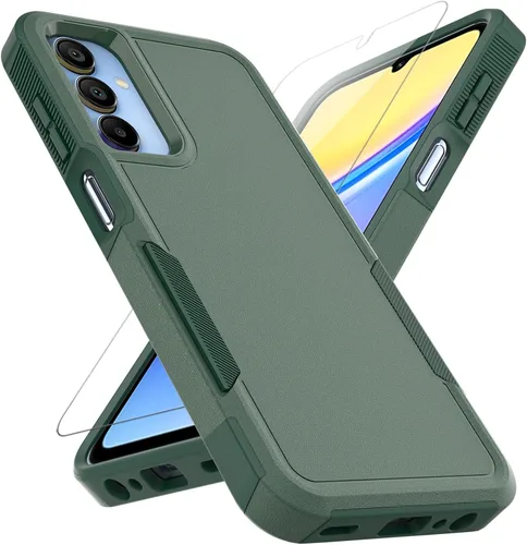 Vista 9 de Funda para Samsung Galaxy A15 5G: Funda protectora de doble capa resistente de servicio pesado para teléfono celular a prueba de golpes rugosa