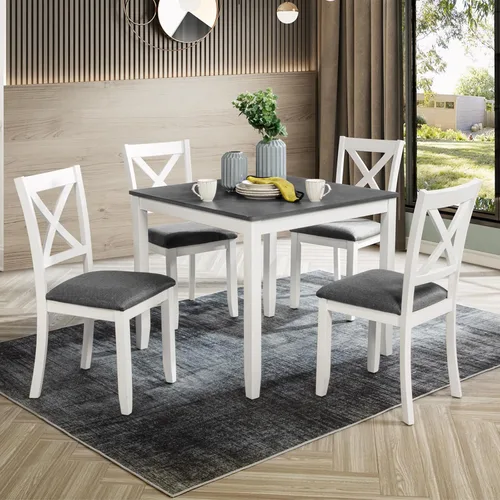 Vista 25 de Harper & Bright Designs Juego de mesa de comedor de 6 piezas con sillas
