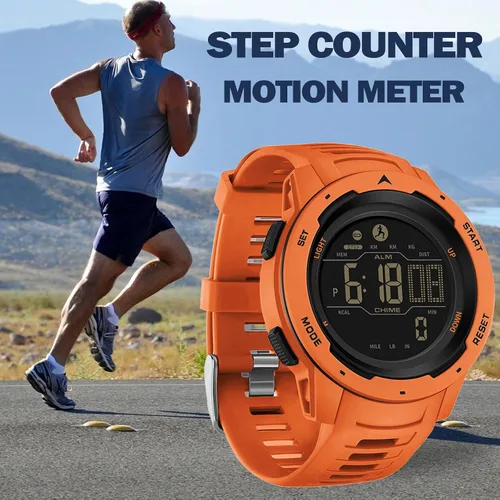 Vista 2 de findtime Relojes digitales para hombre, podómetro, contador de calorías, 5 ATM, impermeable, deportivo, militar, táctico, cronómetro, alarma