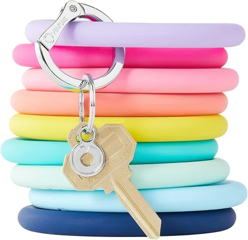 Vista 7 de Oventure, Llavero de pulsera original, llavero Big O de silicona - Colección Confeti