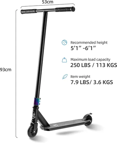 Vista 2 de Patinetes profesionales para niños de 8 años, adolescentes y adultos Dos alturas diferentes de 31.5 pulgadas y 36.6 pulgadas para elegir