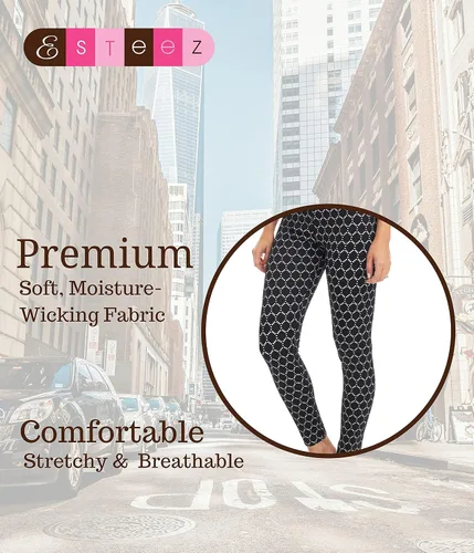 Vista 2 de Esteez Leggings de moda para mujer, cintura alta, suaves como la mantequilla, estampados