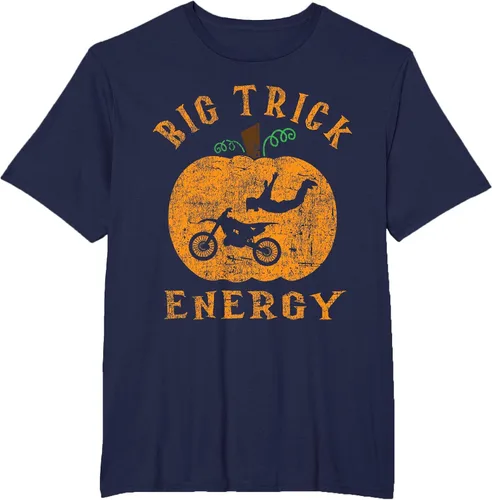Vista 25 de Dirt Bike Motocross Halloween - Pumpkin Jack O Lantern T-Shirt Asphalt Grey