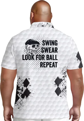 Vista 5 de PAGYMO Golf Shirts for Men Crazy Print Hawaiian Funny Mens Polo Shirt