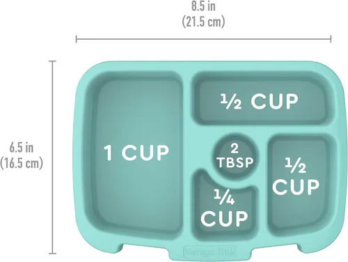 Vista 4 de Bentgo® Bandeja Kids para niños con cubierta transparente, reutilizable, sin BPA, recipiente de preparación de comidas de 5 compartimentos con Verde