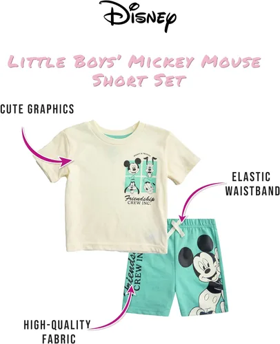 Vista 8 de Disney Conjunto de 2 piezas de camiseta y pantalones cortos de manga corta de Mickey Mouse Lightning McQueen Toy Story (12M-24M)