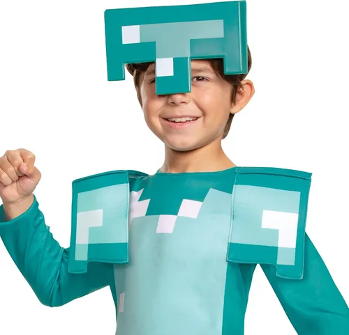 Vista 3 de Minecraft Armor Costume, Official Minecraft Kids Halloween Costume