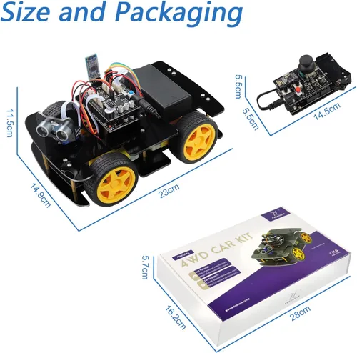 Vista 7 de Freenove Kit de coche 4WD con control remoto (compatible con Arduino IDE), seguimiento de línea, evitación de obstáculos, aplicación de control